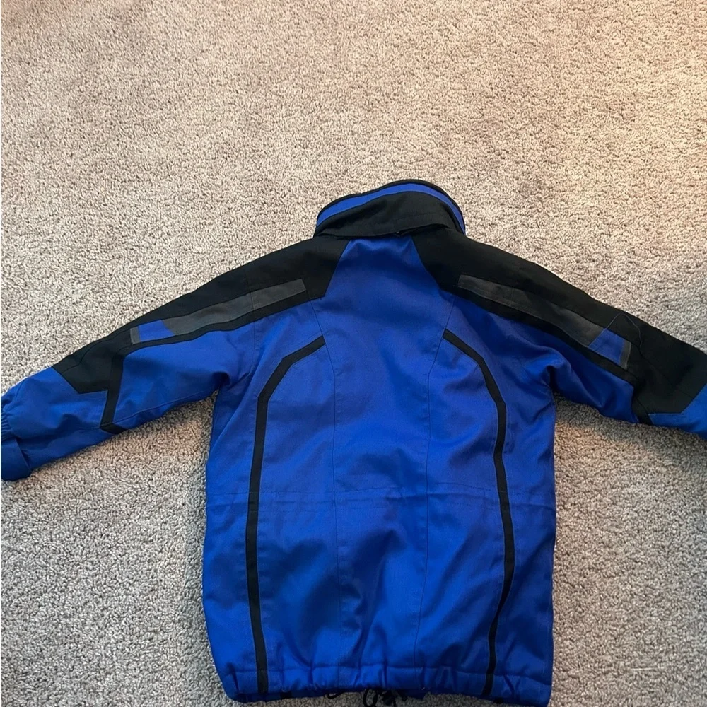 Falls Creek Boys Blue,Black & Gray Heavy Full Zip Velcro Jacket Pockets  Size 7